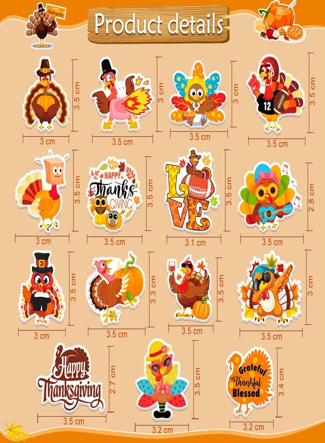 هواف ملصقات إسفنجية على شكل ديك رومي لعيد الشكر من HOWAF، ٢٠٠ قطعة، ملصقات ذاتية اللصق لحفلات عيد الشكر، ملصقات يدوية الصنع، ملصقات إسفنجية مرحة على شكل ديك رومي لعيد الشكر - Image 2